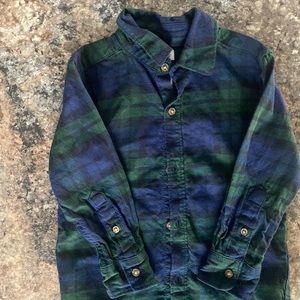 Carters 2T Blue and Green Button Down Shirt